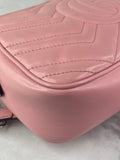 GUCCI Pink GG Marmont Small Matelassé Shoulder/Crossbody Bag