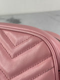 GUCCI Pink GG Marmont Small Matelassé Shoulder/Crossbody Bag