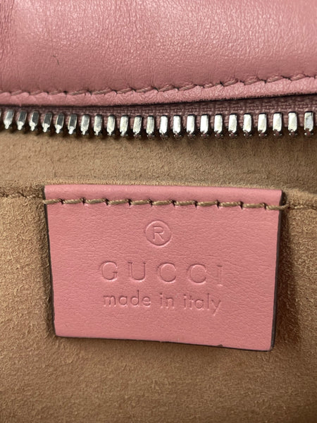 GUCCI Pink GG Marmont Small Matelassé Shoulder/Crossbody Bag