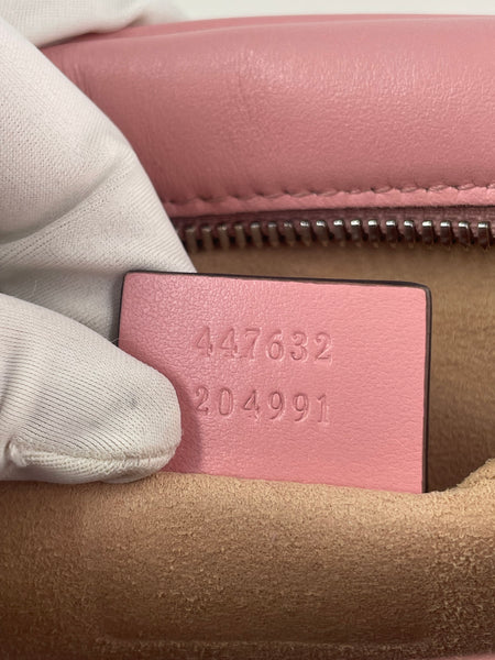 GUCCI Pink GG Marmont Small Matelassé Shoulder/Crossbody Bag