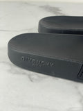 GIVENCHY Black Rubber Slide Flat Sandals Size 37