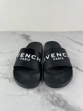 GIVENCHY Black Rubber Slide Flat Sandals Size 37