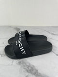 GIVENCHY Black Rubber Slide Flat Sandals Size 37