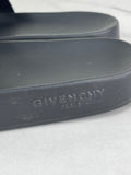 GIVENCHY Black Rubber Slide Flat Sandals Size 37