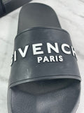GIVENCHY Black Rubber Slide Flat Sandals Size 37