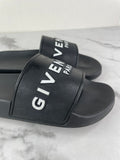 GIVENCHY Black Rubber Slide Flat Sandals Size 37