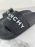 GIVENCHY Black Rubber Slide Flat Sandals Size 37