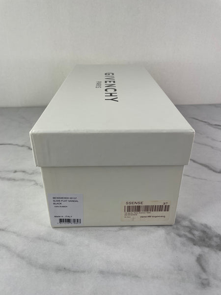 GIVENCHY Black Rubber Slide Flat Sandals Size 37