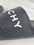 GIVENCHY Black Rubber Slide Flat Sandals Size 37