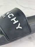 GIVENCHY Black Rubber Slide Flat Sandals Size 37