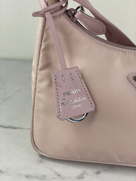 PRADA Alabaster Pink Re-Nylon Re-Edition 2000 mini-bag