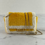 Fendi Yellow Mink Fur Nano Baguette Charm/Crossbody Bag