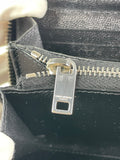 SAINT LAURENT BLACK CASSANDRE MATELASSÉ ZIP AROUND WALLET IN GRAIN DE POUDRE LEATHER