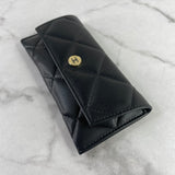 CHANEL Black Square Sunglasses with Chain/Pouch