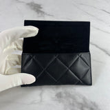 CHANEL Black Square Sunglasses with Chain/Pouch