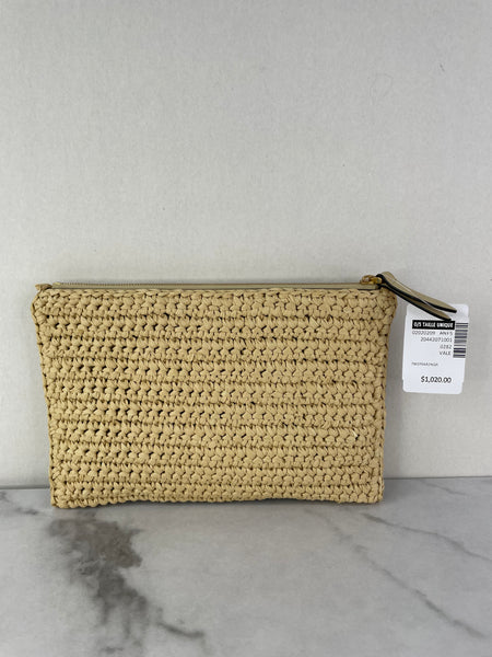 Valentino Beige/Black Viva Superstar Raffia Pouch/Clutch