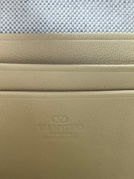 Valentino Beige/Black Viva Superstar Raffia Pouch/Clutch