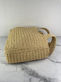 Valentino Beige/Black Raffia Viva Superstar Medium Shopping Shoulder Bag