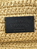Valentino Beige/Black Raffia Viva Superstar Medium Shopping Shoulder Bag