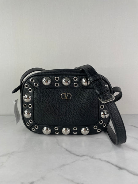 VALENTINO Black Nellcôte Calfskin Shoulder/Crossbody Bag