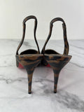 CHRISTIAN LOUBOUTIN Kate Sling 85 Leopard-Print Leather Slingback Pumps Size 36.5