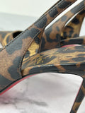 CHRISTIAN LOUBOUTIN Kate Sling 85 Leopard-Print Leather Slingback Pumps Size 36.5