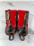 CHRISTIAN LOUBOUTIN Kate Sling 85 Leopard-Print Leather Slingback Pumps Size 36.5