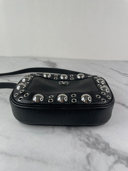 VALENTINO Black Nellcôte Calfskin Shoulder/Crossbody Bag