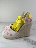 Louis Vuitton Rose Pop Canvas Monogram Starboard Wedge Espadrilles Size 36