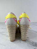 Louis Vuitton Rose Pop Canvas Monogram Starboard Wedge Espadrilles Size 36