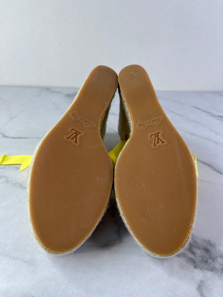 Louis Vuitton Rose Pop Canvas Monogram Starboard Wedge Espadrilles Size 36
