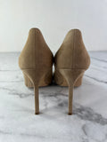 Manolo Blahnik Beige/Brown Bipunta Suede Cap-Toe Pumps Size 36.5