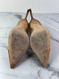 Manolo Blahnik Beige/Brown Bipunta Suede Cap-Toe Pumps Size 36.5