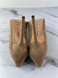 Manolo Blahnik Beige/Brown Bipunta Suede Cap-Toe Pumps Size 36.5