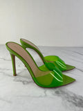 Gianvito Rossi Green PVC Elle Slide Sandals Size 36.5