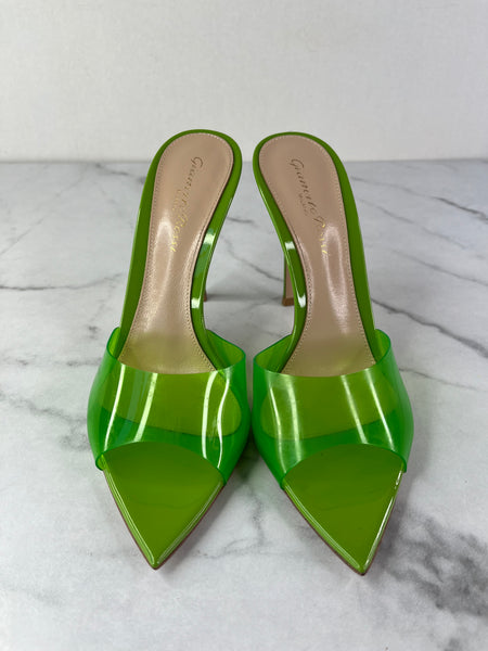 Gianvito Rossi Green PVC Elle Slide Sandals Size 36.5