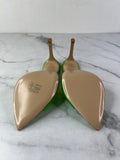 Gianvito Rossi Green PVC Elle Slide Sandals Size 36.5