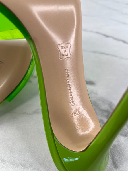 Gianvito Rossi Green PVC Elle Slide Sandals Size 36.5