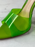 Gianvito Rossi Green PVC Elle Slide Sandals Size 36.5