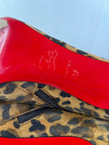Christian Louboutin‎ Eloise Suede Leopard Print Ankle Booties Size 37