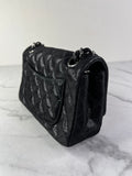 CHANEL Crystal CC Iridescent/metallic black quilted Mini Flap Shoulder Bag