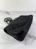 CHANEL Crystal CC Iridescent/metallic black quilted Mini Flap Shoulder Bag