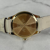 GUCCI G-Timeless 36MM Quartz Gold Dial White Leather Watch