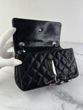 CHANEL Crystal CC Iridescent/metallic black quilted Mini Flap Shoulder Bag