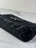 CHANEL Crystal CC Iridescent/metallic black quilted Mini Flap Shoulder Bag
