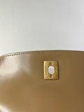 CHANEL Beige Quilted Shiny Calfskin/Suede Goatskin Mini Messenger Shoulder/Crossbody Bag