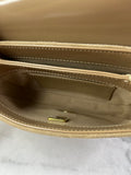 CHANEL Beige Quilted Shiny Calfskin/Suede Goatskin Mini Messenger Shoulder/Crossbody Bag