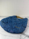 CHANEL Blue Denim Quilted Denim Mood Maxi Hobo Shoulder Bag