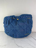 CHANEL Blue Denim Quilted Denim Mood Maxi Hobo Shoulder Bag