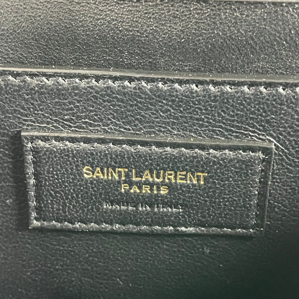 Saint Laurent Storm Grey Grain de Poudre Medium Classic Monogram Cassandra Top Handle Crossbody/Shoulder Bag